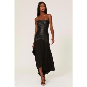 Shoshanna Black Rustin Faux Leather Gown Size 8 As is Condition